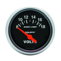 Voltmätare 52mm 18V (Elektrisk) SPORT-COMP